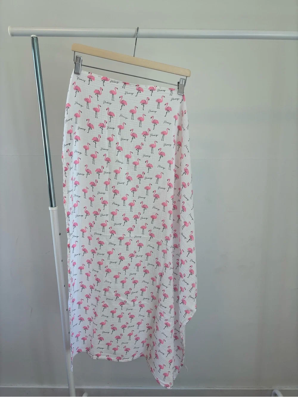 Modern Baby Pink Flamingo Muslin blanket, swaddle, scarf | 100% Cotton